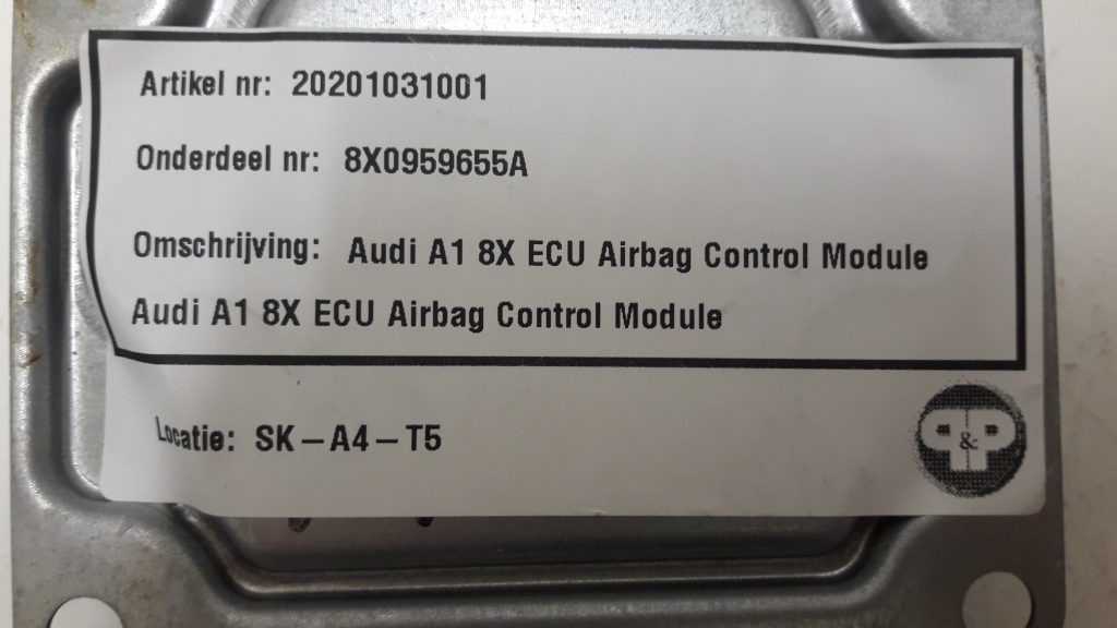 Sin datos de bloqueo Módulo de control de ECU de bolsa de aire Audi A1 8X0959655B 
