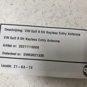 VW Golf 8 5H Keyless Entry Antenna 5WA962133B - Image 4