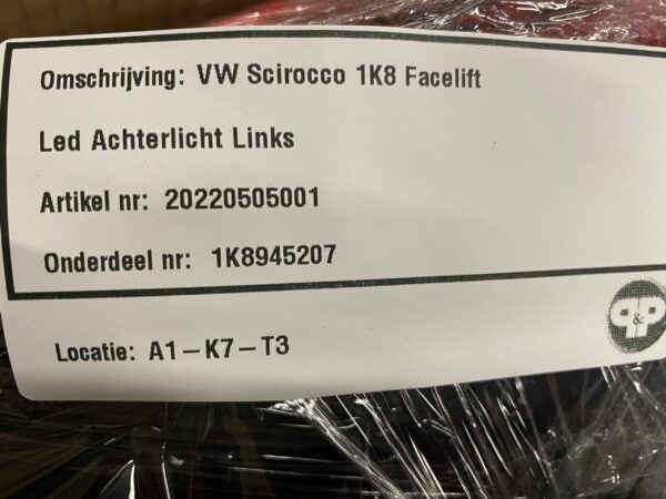 VW Scirocco 1K8 F.L. Led Achterlicht Links 1K8945207 - Afbeelding 3