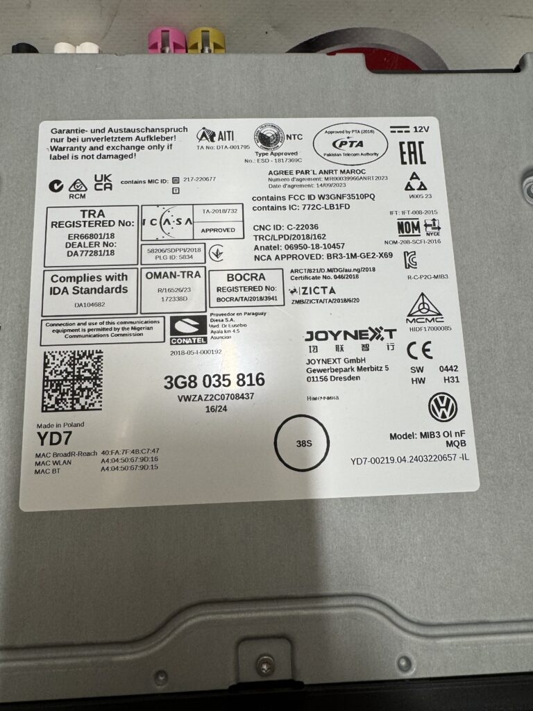 Multimedia navigatie Unit 3G8035816 - Afbeelding 2